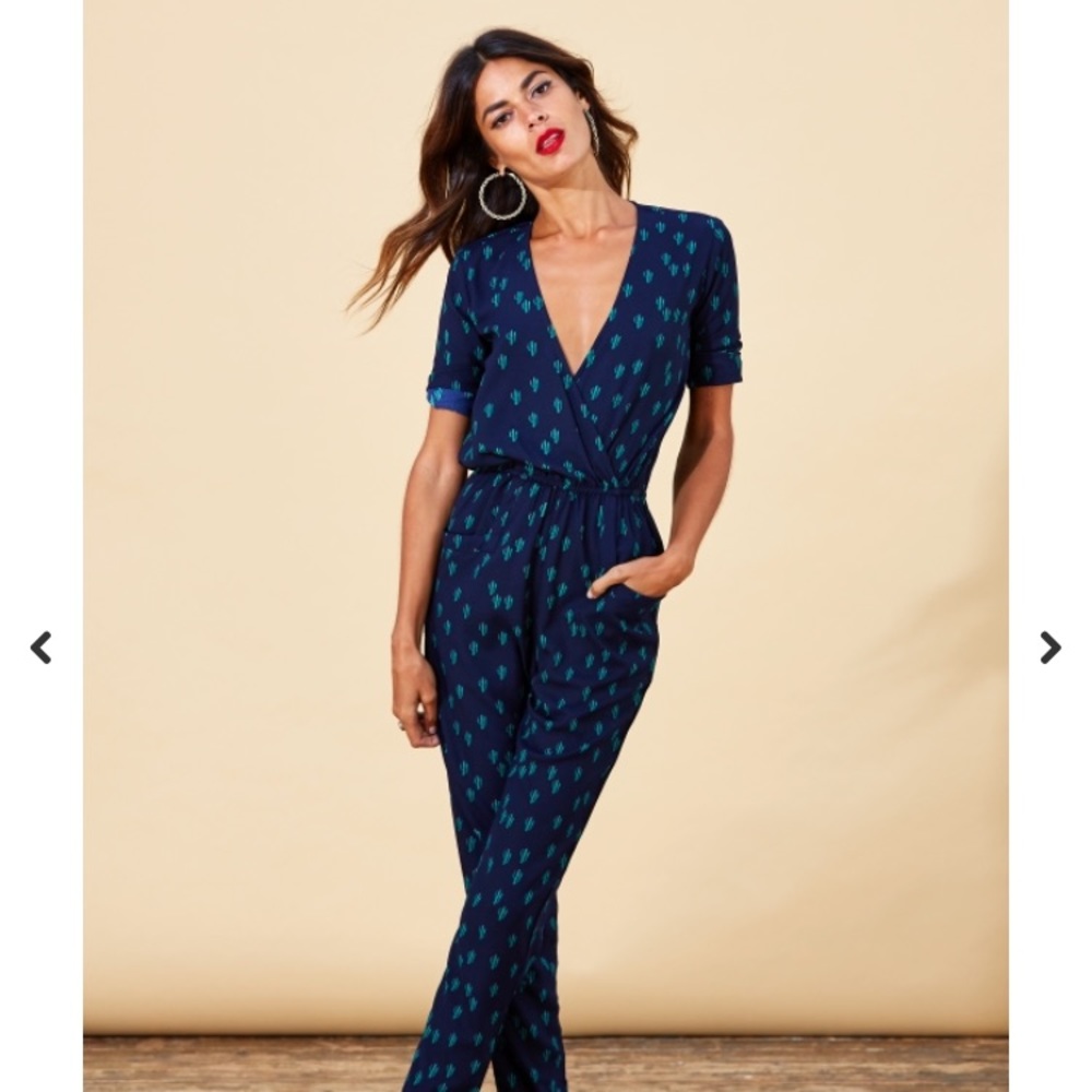 Navy Cactus Jumpsuit